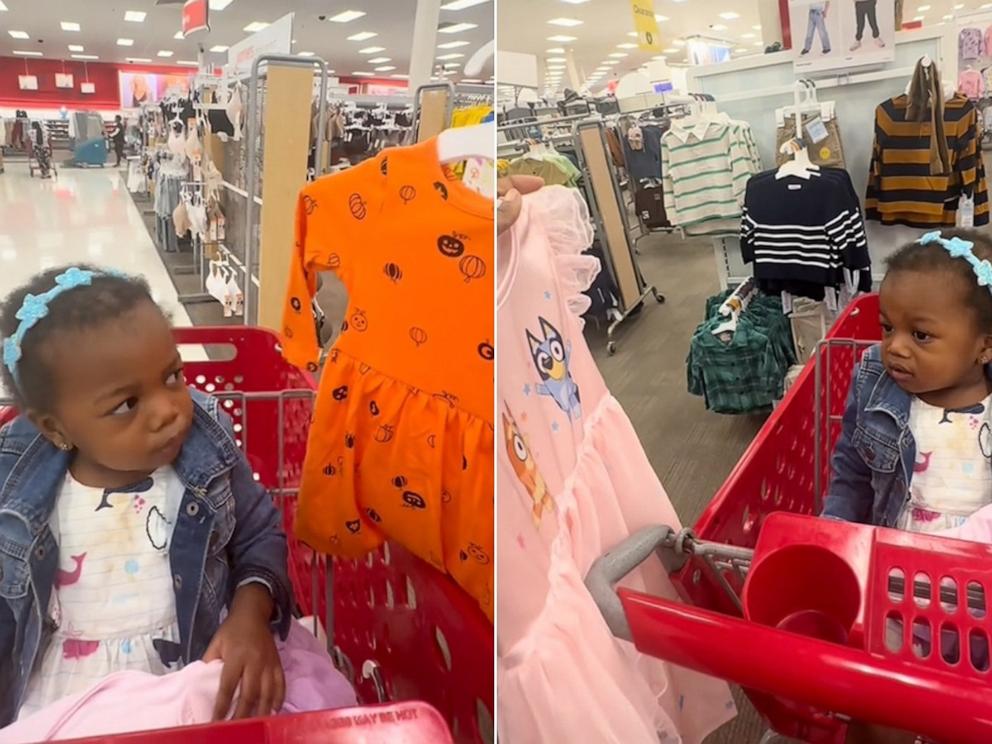 PHOTO: Two-year-old Zya had various dresses to choose from but ultimately found one she loved.