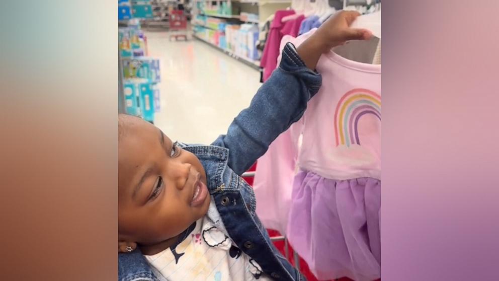 PHOTO: Siara Fuller shared a viral TikTok post of her 2-year-old daughter Zya selecting a dress while shopping at a Target store.