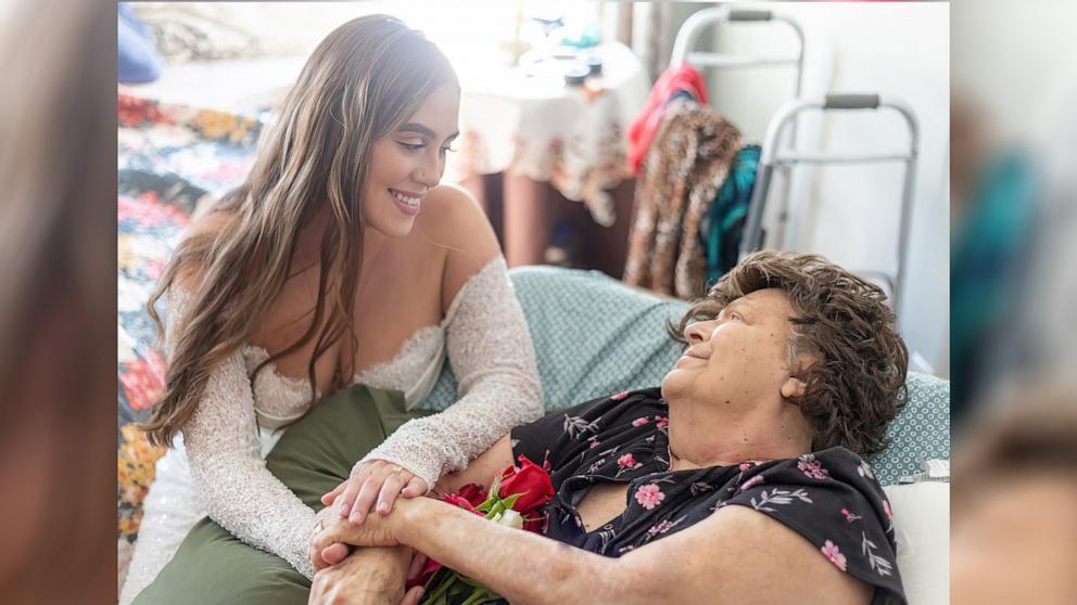 PHOTO: Gianna Huber surprised her grandmother Jo Ann Huber with a touching wedding dress reveal in August 2024, before her wedding and before the elder Huber died in September 2024.