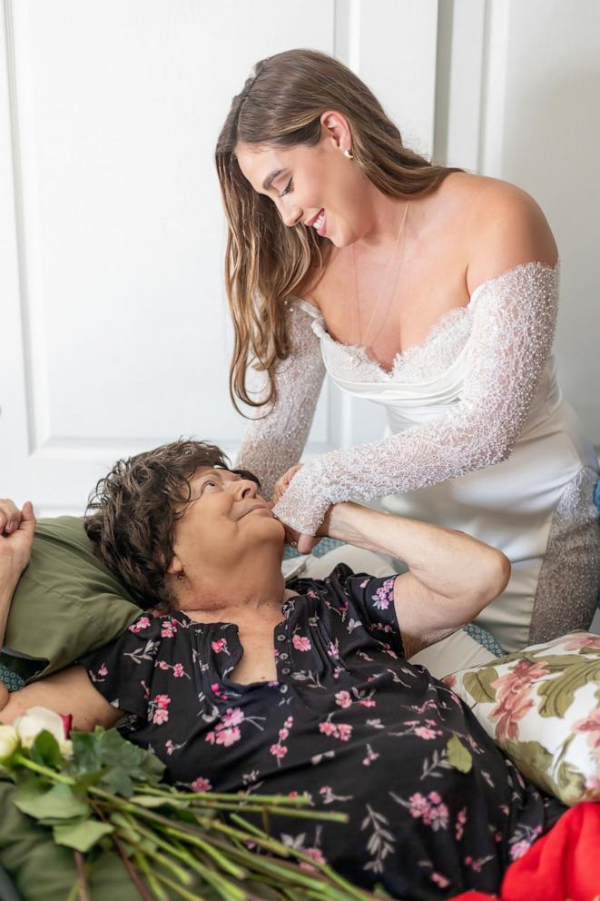 PHOTO: Gianna Huber surprised her grandmother Jo Ann Huber with a touching wedding dress reveal in August 2024, before her wedding and before the elder Huber died in September 2024.