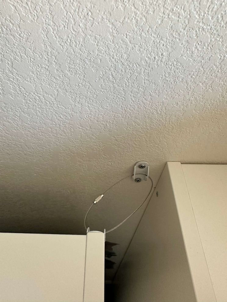 PHOTO: JaNae Fay said after the tip-over incident, her husband found anchors online to install on their home furniture that was at risk of falling over.