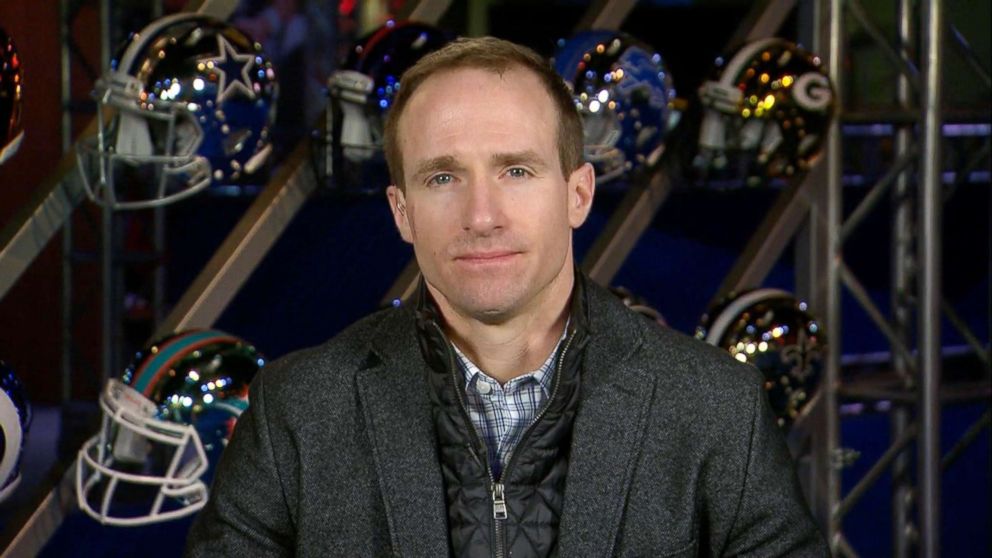 PHOTO:New Orleans Saints QB Drew Brees talks to "Good Morning America," Feb 1, 2019, for the first time since the NFC Championship game loss.