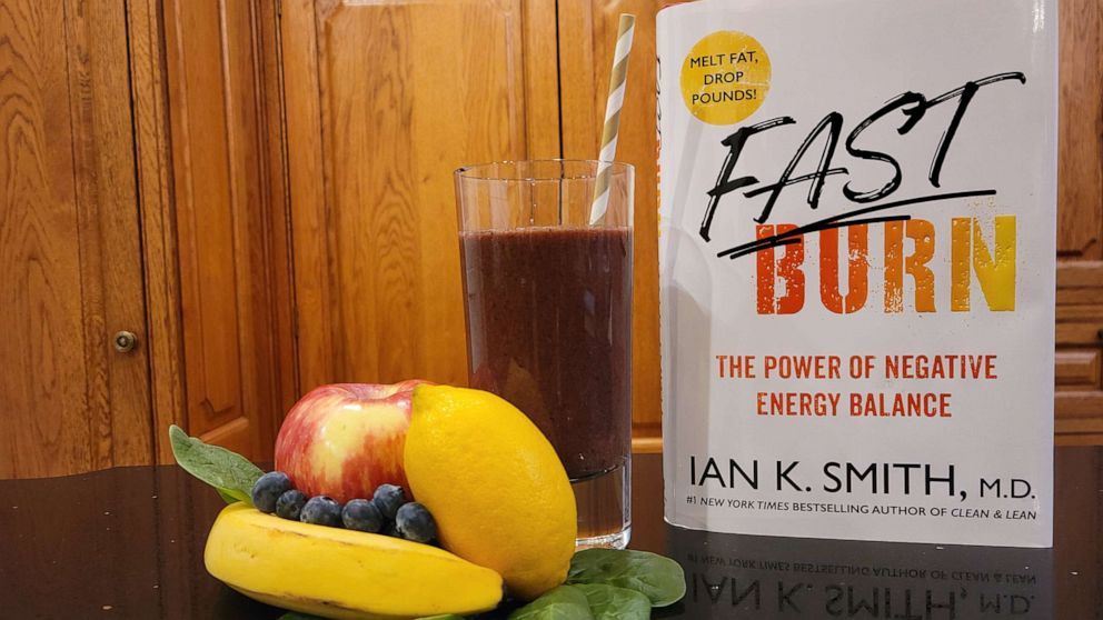 PHOTO: Dr. Ian K SMith's new book and signature smoothie.