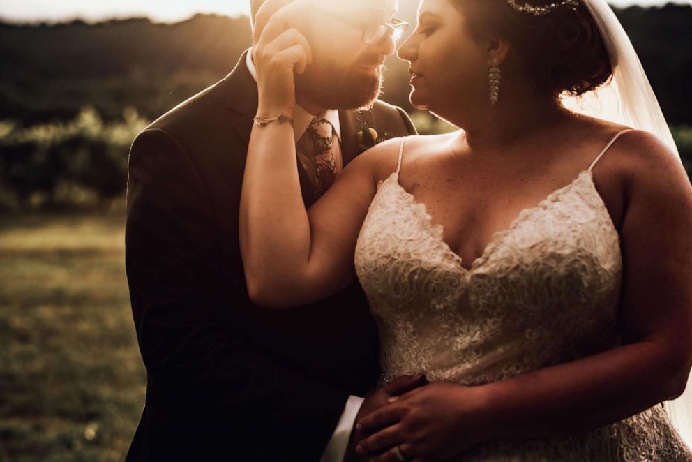 PHOTO: Rachel Borwegen and Andrew Jaworski wed in June 2020 in Belvidere, New Jersey. The party, photographed by Abigail Gingerale photography, was complete with taco truck offerings for supper and ice cream for dessert.
