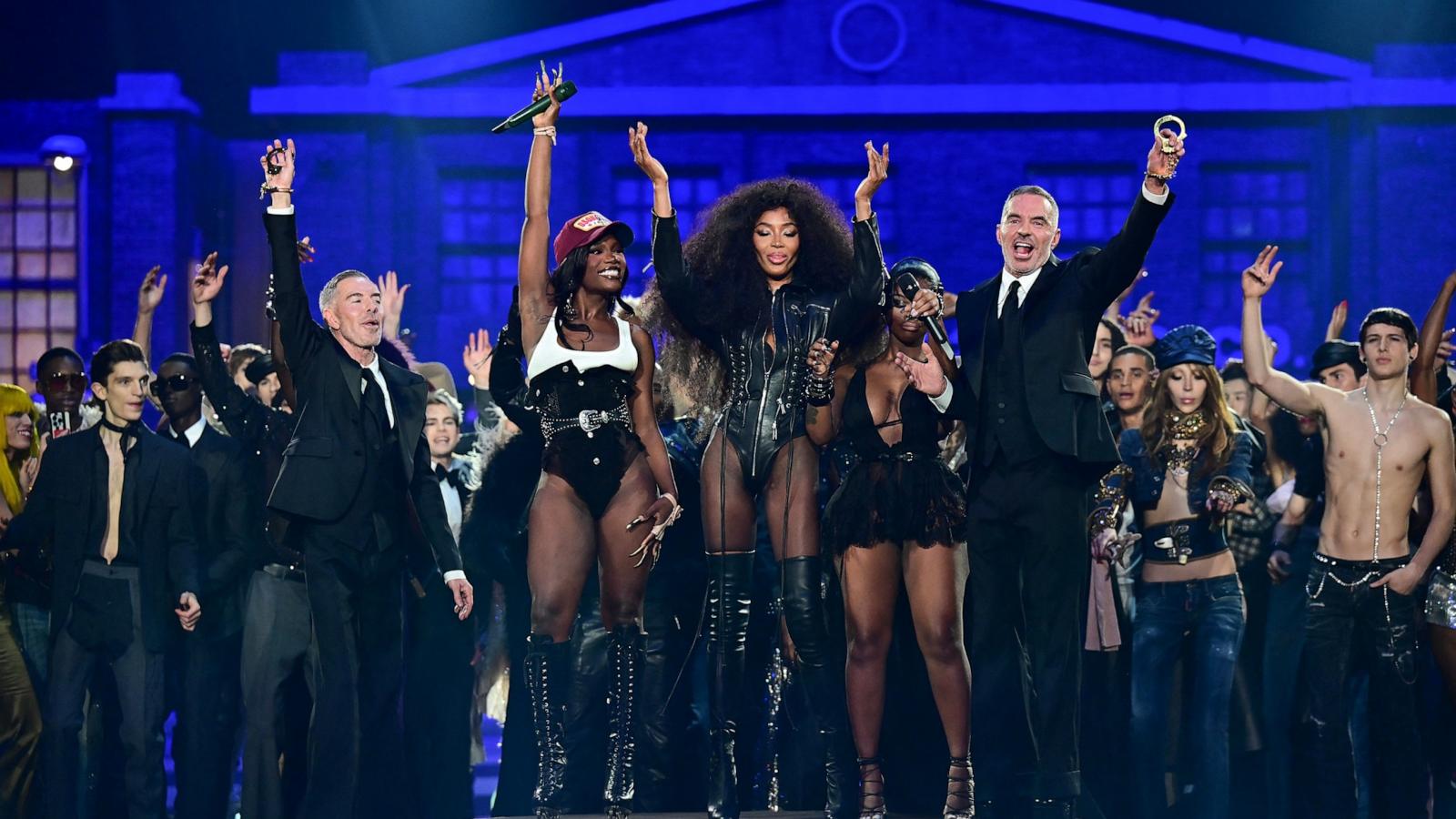 PHOTO: Doechii and JT perform after the presentation by Dsquared2 for the Womenswear Ready-to-wear Fall-Winter 2025/2026 collection during Milan Fashion Week, Feb. 25, 2025, in Milan.