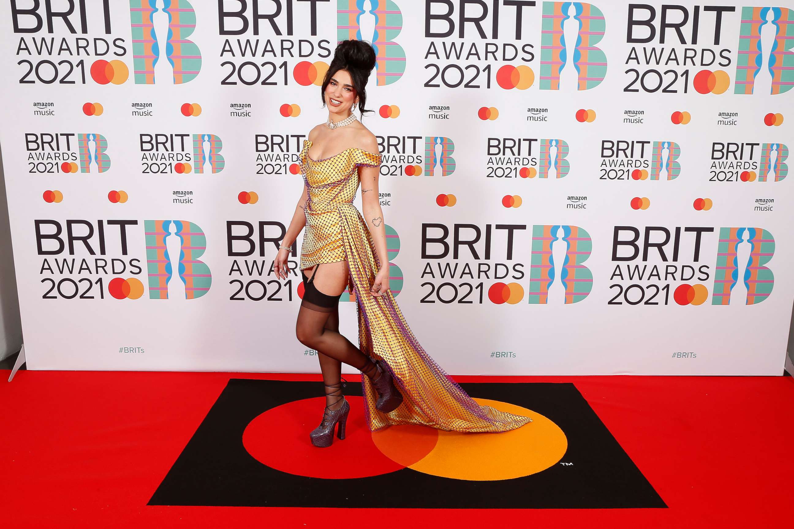 PHOTO: Dua Lipa attends The BRIT Awards 2021 at The O2 Arena, May 11, 2021, in London.