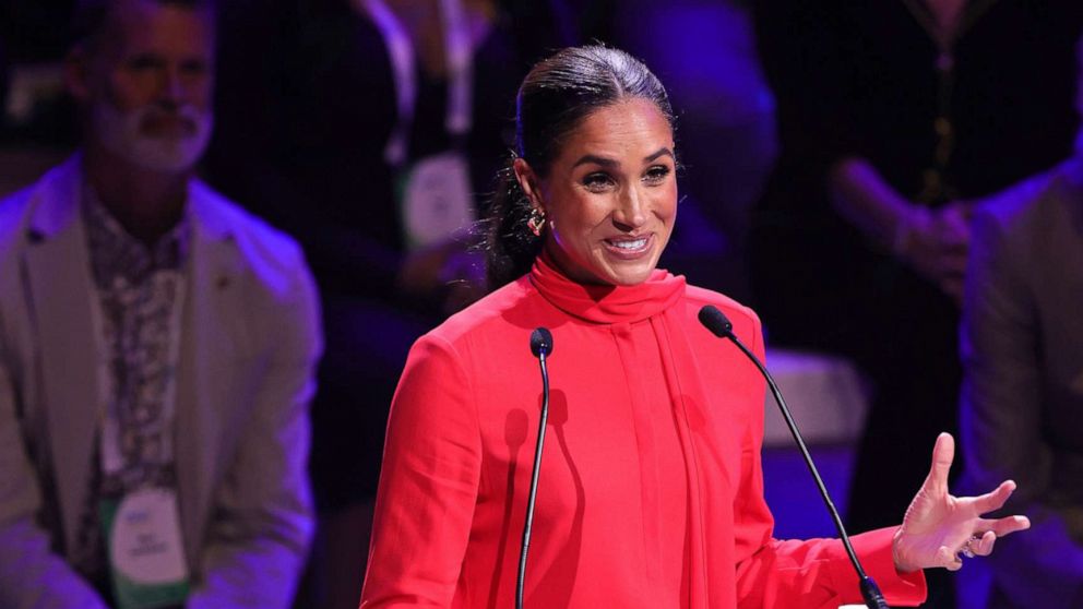 PHOTO: Meghan, Duchess of Sussex makes the keynote speech during the Opening Ceremony of the One Young World Summit 2022 at The Bridgewater Hall, Sept. 5, 2022, in Manchester, England. 