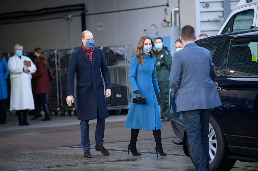 PHOTO: Prince William, Duke of Cambridge and Catherine, Duchess of Cambridge visit the Scottish Ambulance Service at Newbridge as part of their working visits across the U.K. ahead of the Christmas holidays on Dec. 7, 2020, in Edinburgh, Scotland.