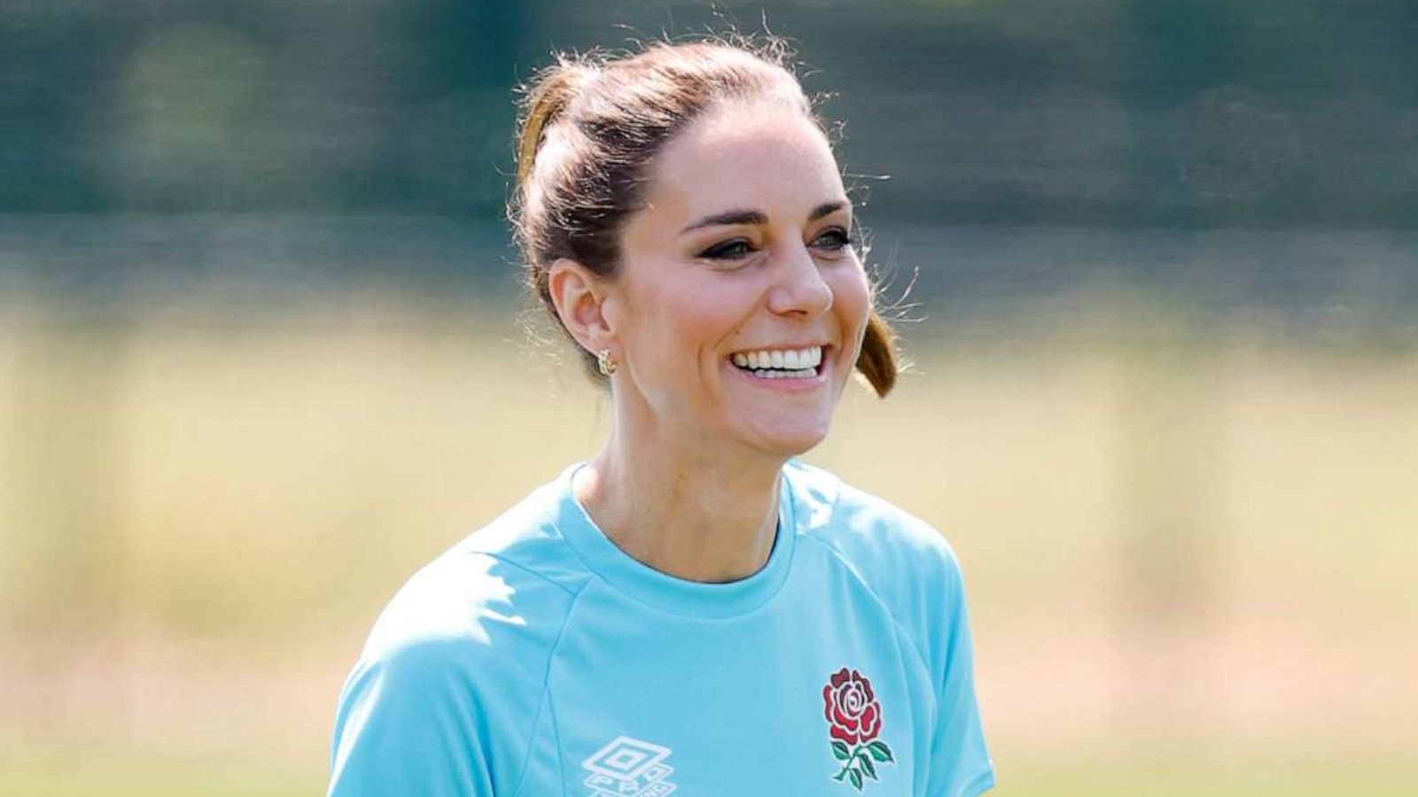 PHOTO: Catherine, Princess of Wales (Patron of the Rugby Football Union) takes part in a game of walking touch rugby as she visits Maidenhead Rugby Club on June 7, 2023 in Maidenhead, England.