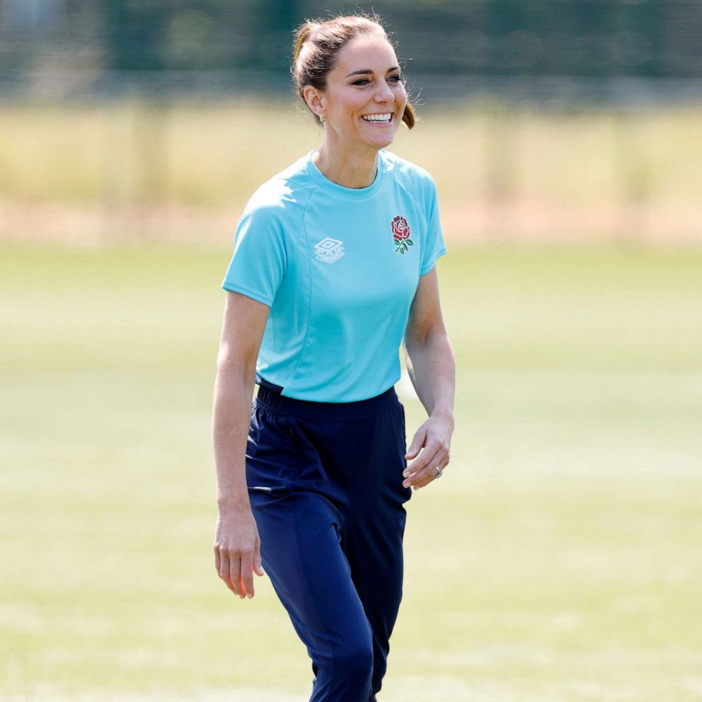 Get the look: Princess Kate dresses down in athleisure for rugby event ...