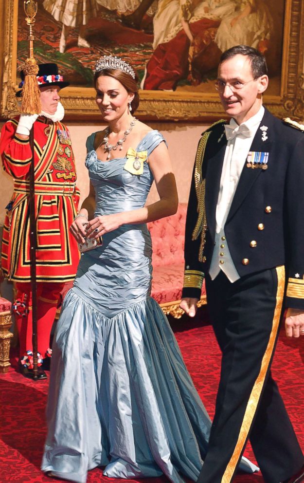 PHOTO: Catherine the Duchess of Cambridge during the State visit by King Willem-Alexander and Queen Maxima of the Netherlands, at Buckingham Palace in London, Oct. 23, 2018. 