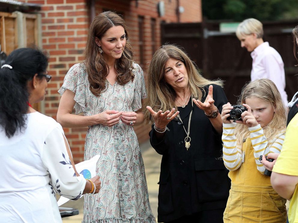 PHOTO: Catherine, Duchess of Cambridge and photographer Jillian Edelstein join a photography workshop for Action for Children, run by the Royal Photographic Society at Warren Park on June 25, 2019, in Kingston, England.