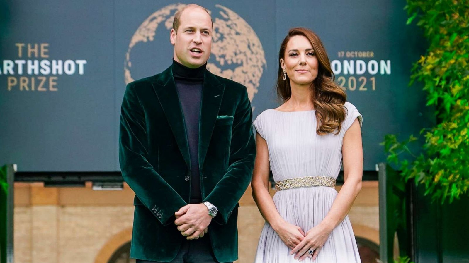 PHOTO: Britain's Prince William and Kate, Duchess of Cambridge attend the first ever Earthshot Prize Awards Ceremony at Alexandra Palace in London, Oct. 17, 2021.