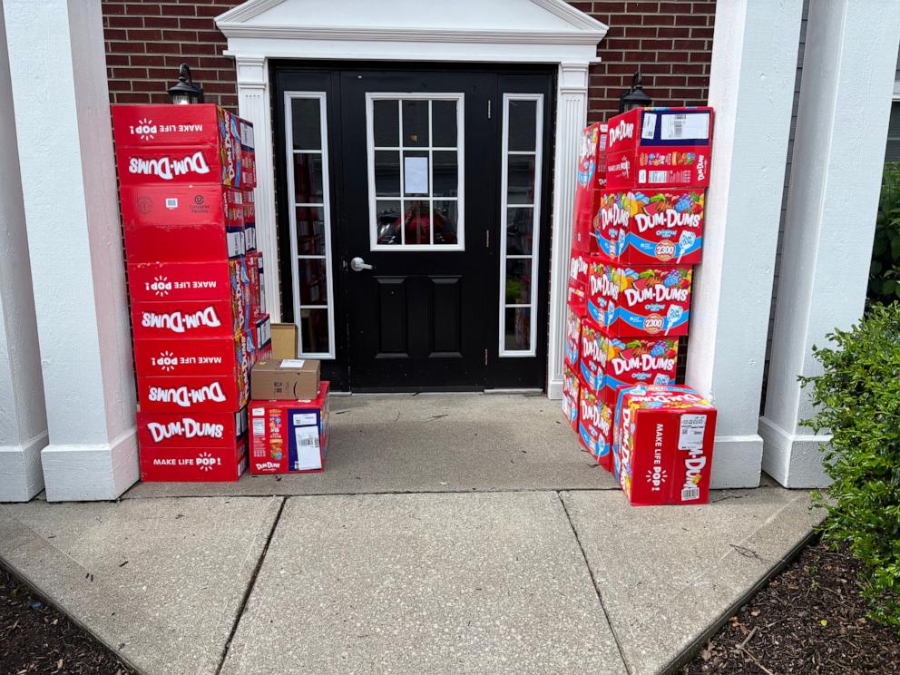 PHOTO: Holly LaFavers shared in a Facebook post that her son Liam ordered 30 cases of Dum-Dums without her knowledge.