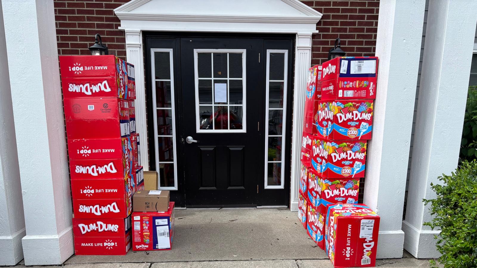 PHOTO: Holly LaFavers shared in a Facebook post that her son Liam ordered 30 cases of Dum-Dums without her knowledge.