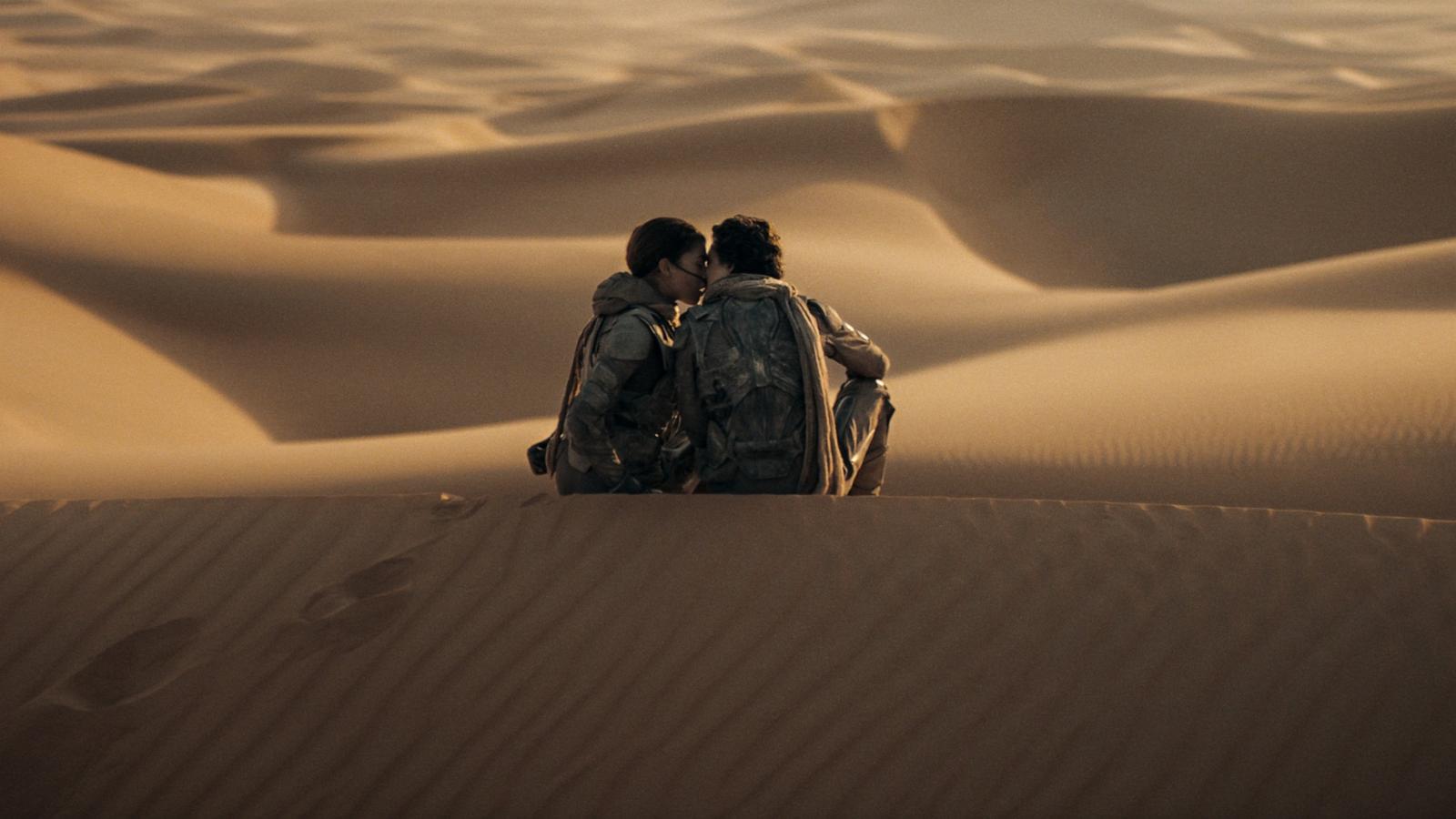 PHOTO: Zendaya as Chani and Timothée Chalamet as Paul Atreides are seen in Warner Bros. Pictures', "Dune: Part Two."