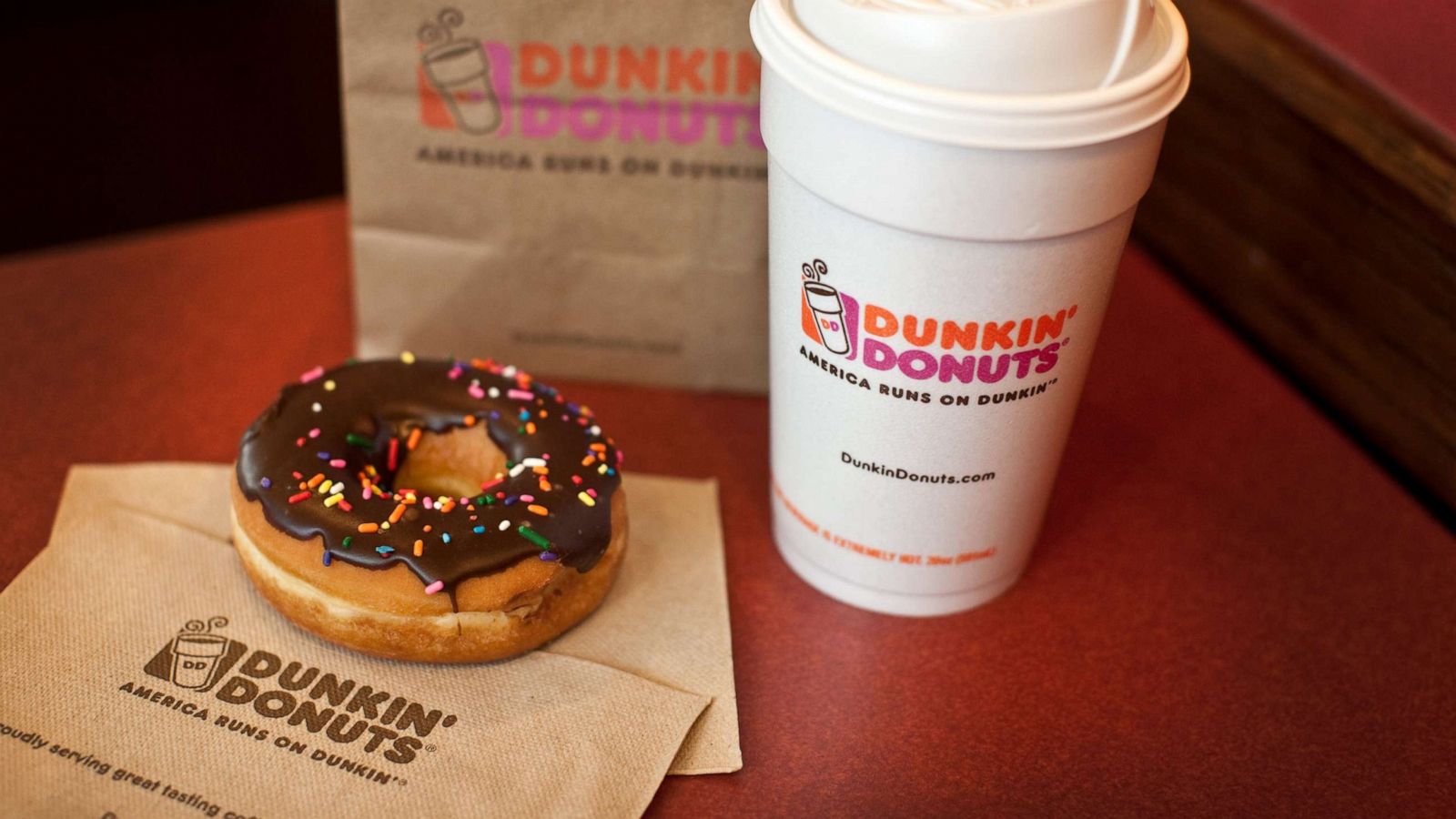 PHOTO: In this July 7, 2011, file photo, a chocolate glazed donut and a cup of Dunkin' Donuts coffee is shown in West Orange, N.J.