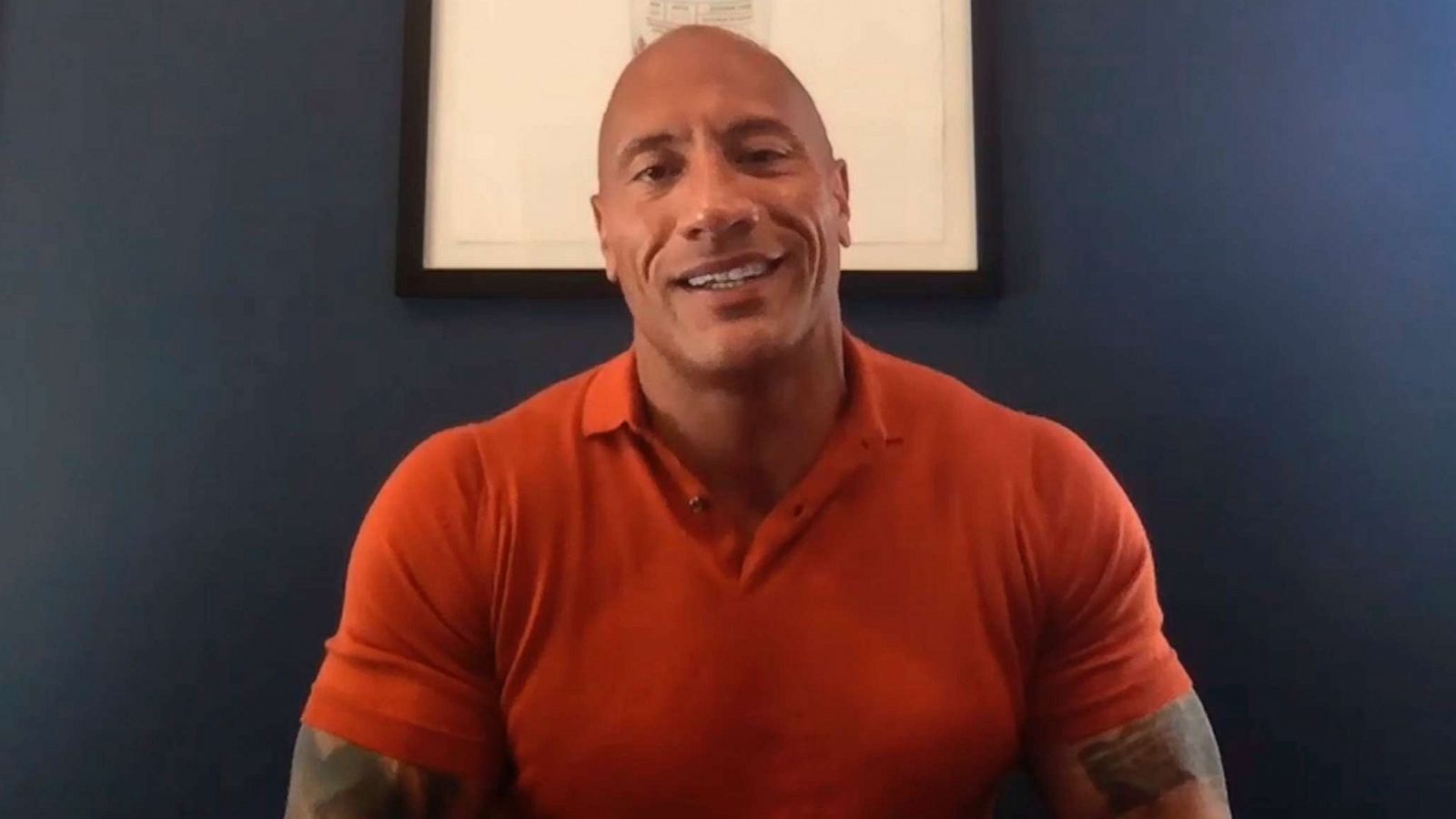 PHOTO: Actor Dwayne Johnson is interviewed on May 15, 2020, on the Tonight Show Starring Jimmy Fallon.