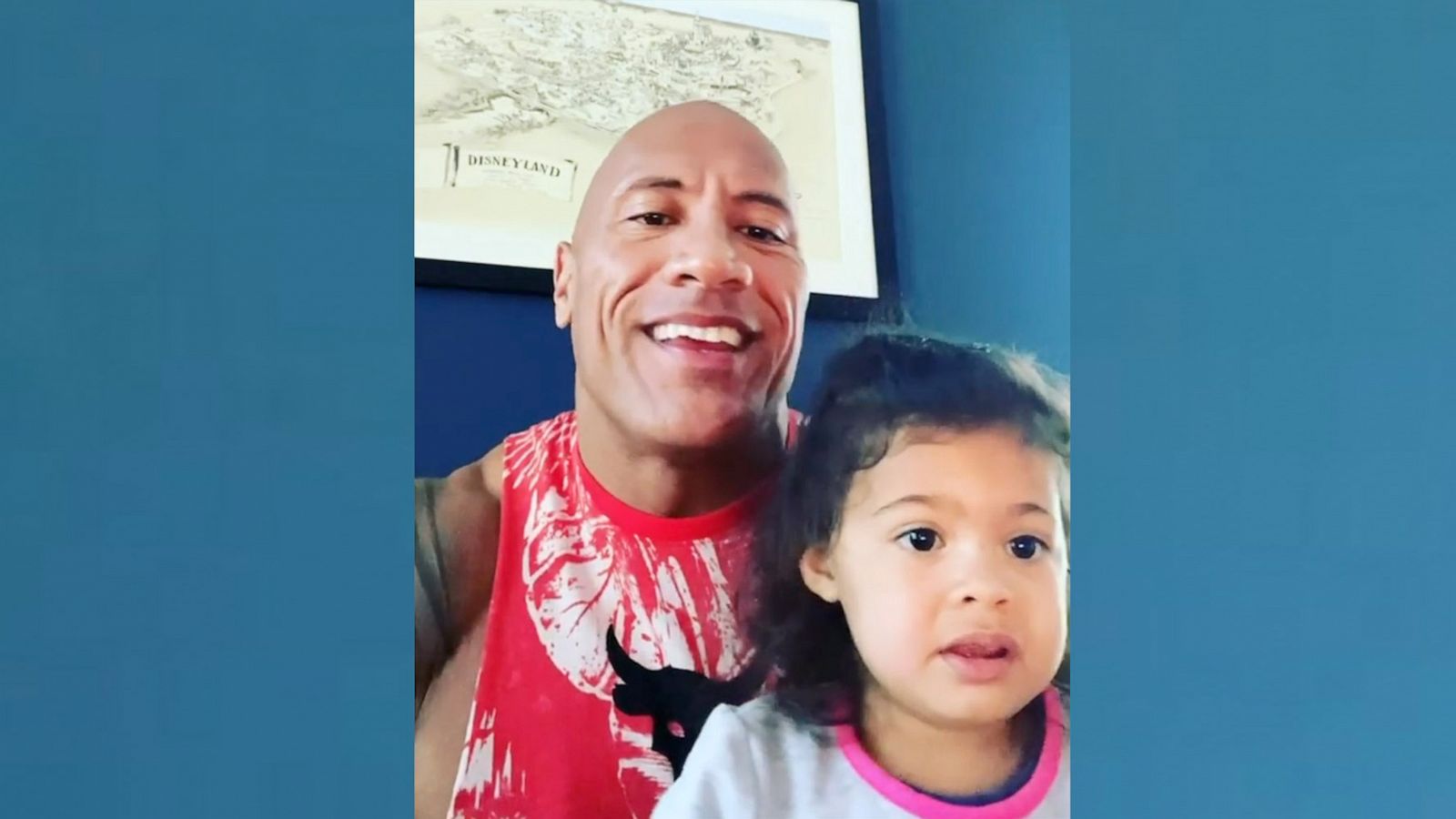 PHOTO: In this screen grab from a video posted to Dwayne Johnson's Instagram account, Johnson is shown singing to his daughter.