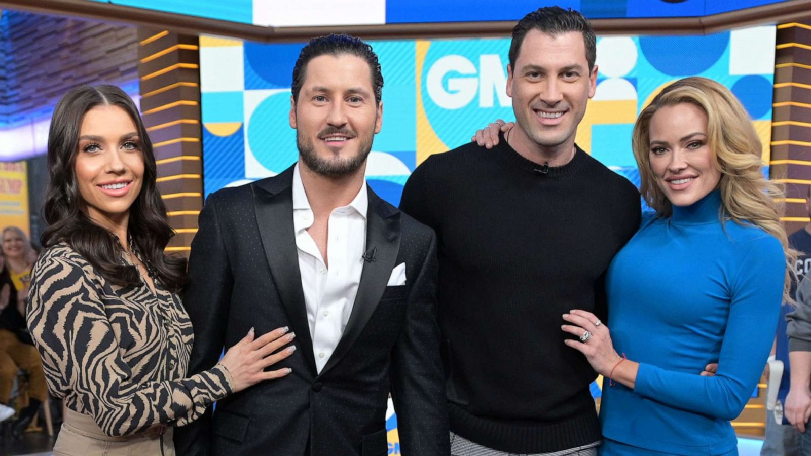 PHOTO: Jenna Johnson, Val Chmerkovskiy, Maksim Chmerkovskiy and Peta Murgatroyd appear on "Good Morning America" on March 10, 2020.