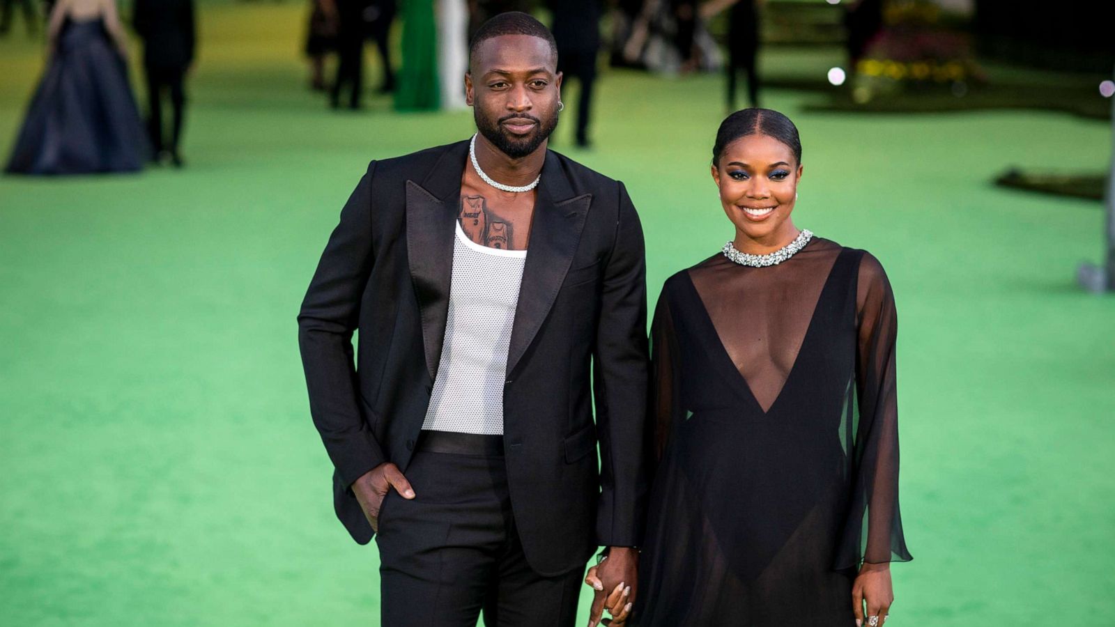 PHOTO: Dwayne Wade and Gabrielle Union-Wade on the green carpet of the Opening Gala for the Academy Museum of Motion Pictures, in Los Angeles, Sept. 25, 2021.