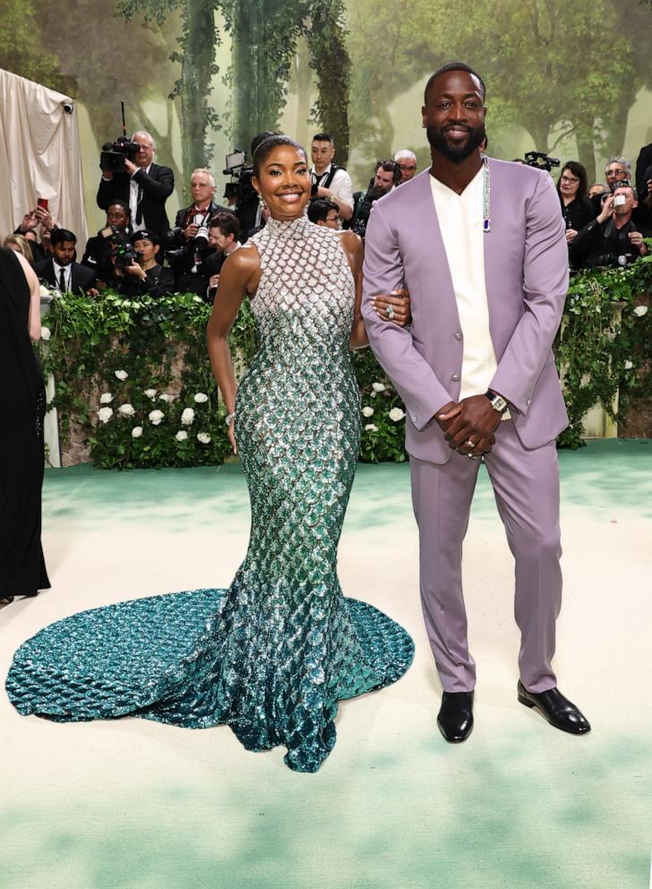 PHOTO: Gabrielle Union and Dwyane Wade attend The 2024 Met Gala Celebrating "Sleeping Beauties: Reawakening Fashion" at The Metropolitan Museum of Art on May 6, 2024 in New York.