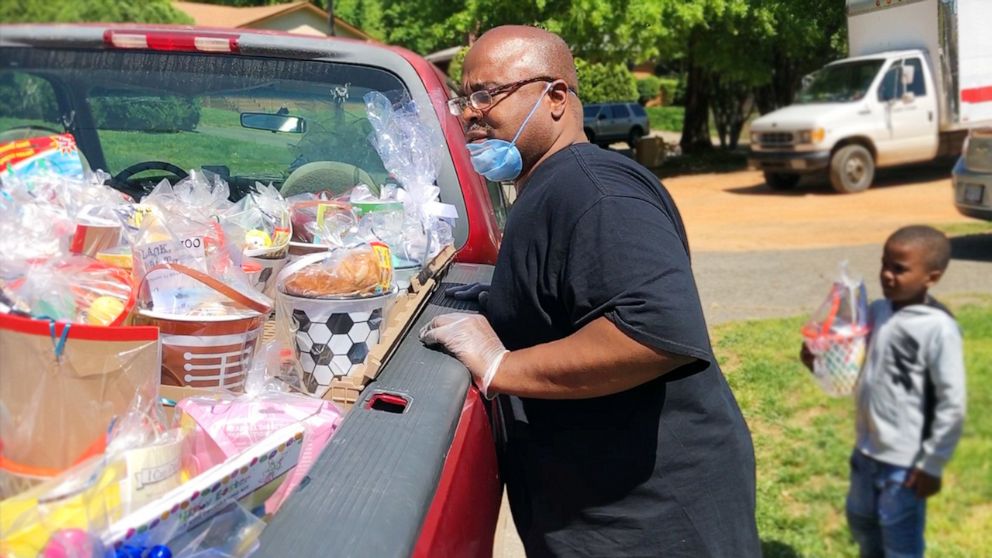 PHOTO: Charles Robinson, founder of Community Hub, feeds families seven days a week amid coronavirus in Charlotte, N.C.