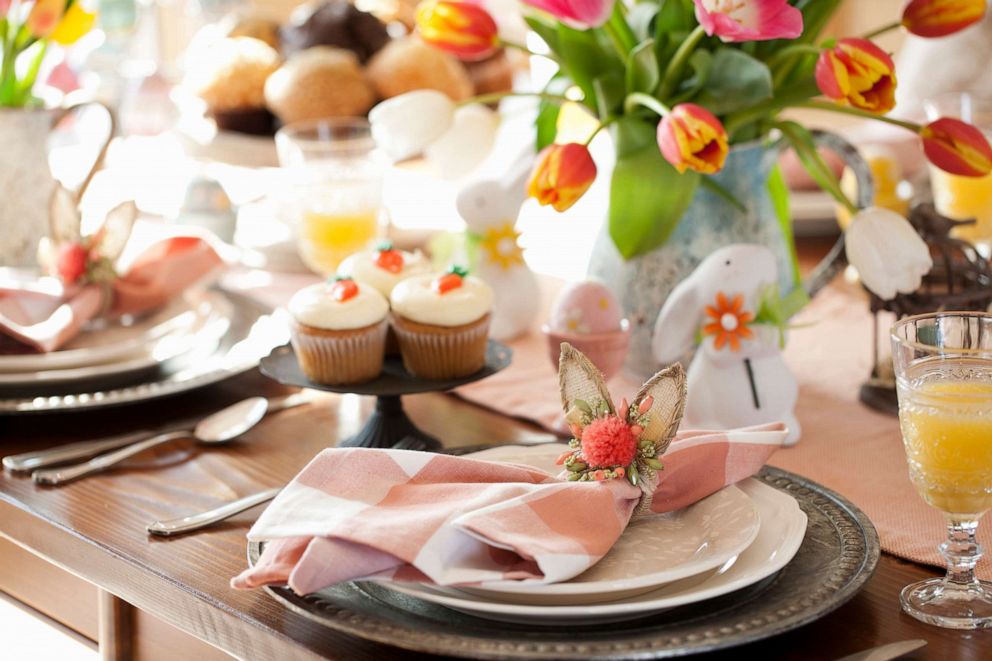 PHOTO: A table is set with Easter decorations in an undated stock photo.