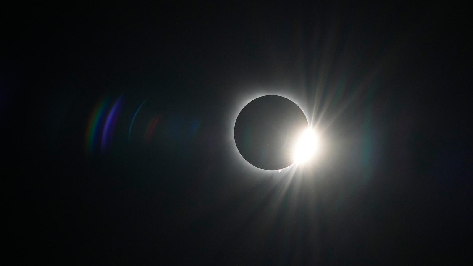PHOTO: The Diamond Ring is seen during a total solar eclipse visible from Arlington, Texas, April 8, 2024.