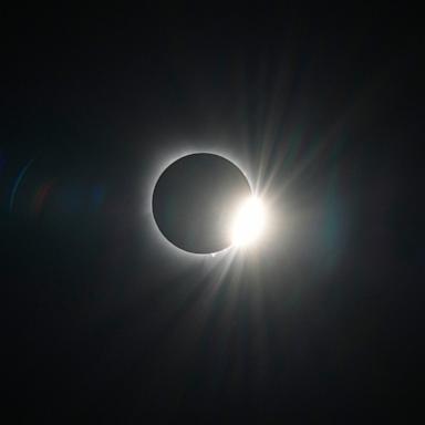 PHOTO: The Diamond Ring is seen during a total solar eclipse visible from Arlington, Texas, April 8, 2024. 