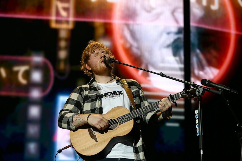 PHOTO: In this March 2, 2018, file photo, Ed Sheeran performs in concert on the opening night of his Australian tour at Optus Stadium, in Perth, Australia.