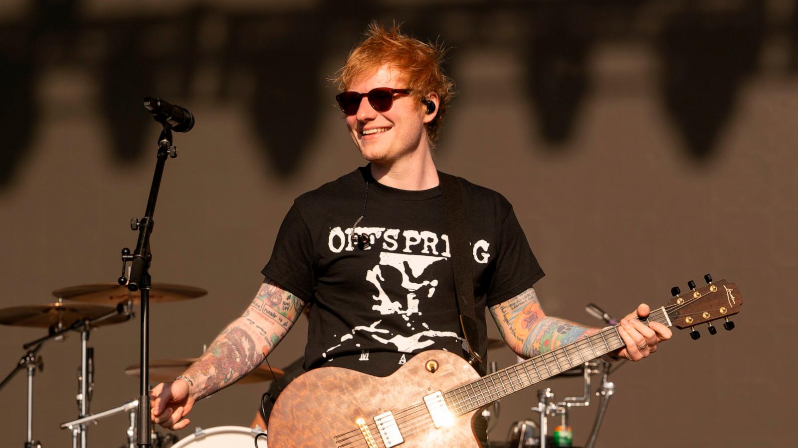 PHOTO: Ed Sheeran performs with The Offspring on Day 3 of BottleRock Napa Valley at Napa Valley Expo, on May 26, 2024 in Napa, Calif.