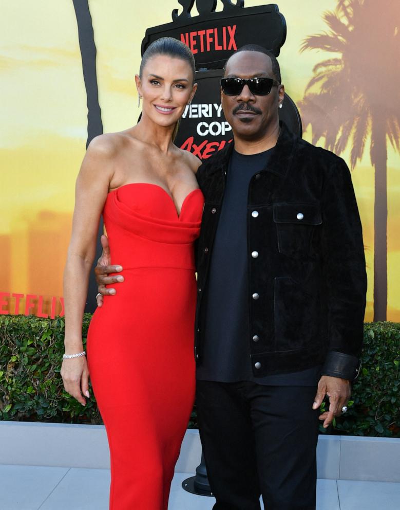 PHOTO: Eddie Murphy and partner actress Paige Butcher attend Netflix's premiere of "Beverly Hills Cop: Axel F" at the Wallis Annenberg Center for the Performing Arts, June 20, 2024, in Beverly Hills, Calif.