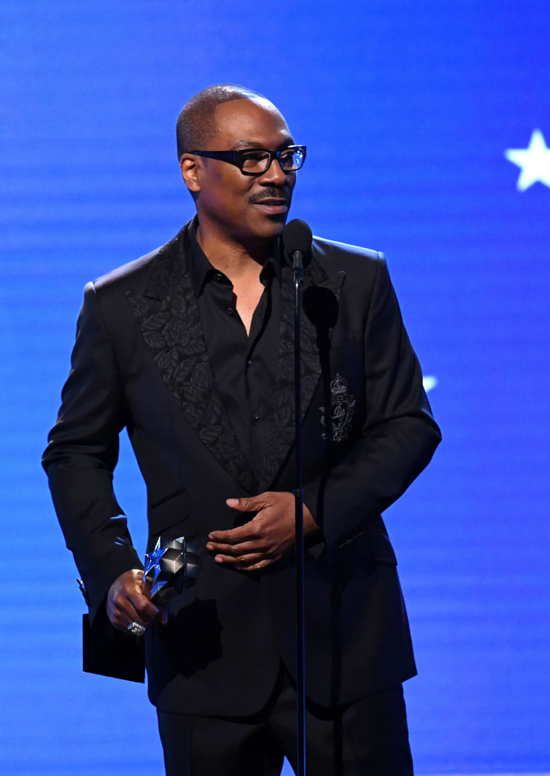 PHOTO: Eddie Murphy accepts the Lifetime Achievement Award onstage during the 25th Annual Critics' Choice Awards at Barker Hangar on Jan. 12, 2020, in Santa Monica, Calif.