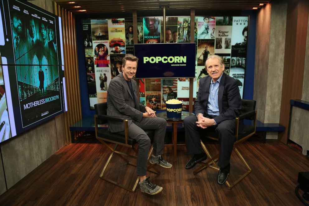 PHOTO: Edward Norton appears on "Popcorn with Peter Travers" at ABC News studios, November 5, 2019, in New York City.