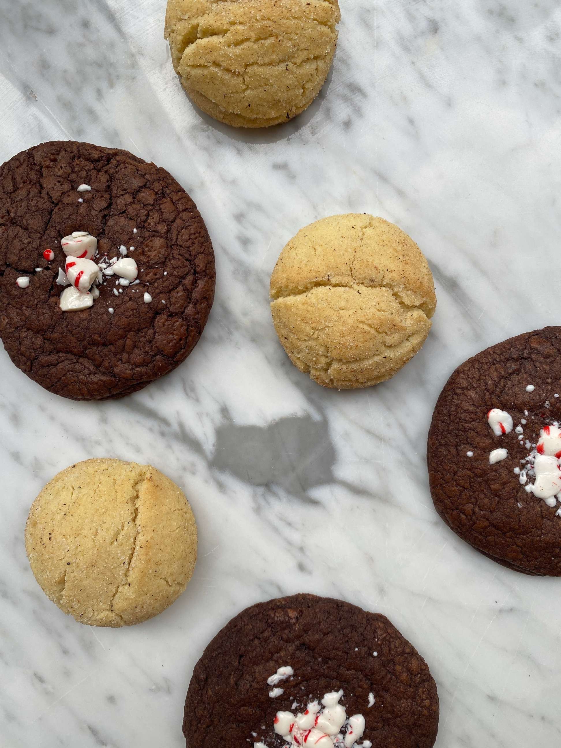 PHOTO: Eggnog snickerdoodles and chewy peppermint brownie cookies. 