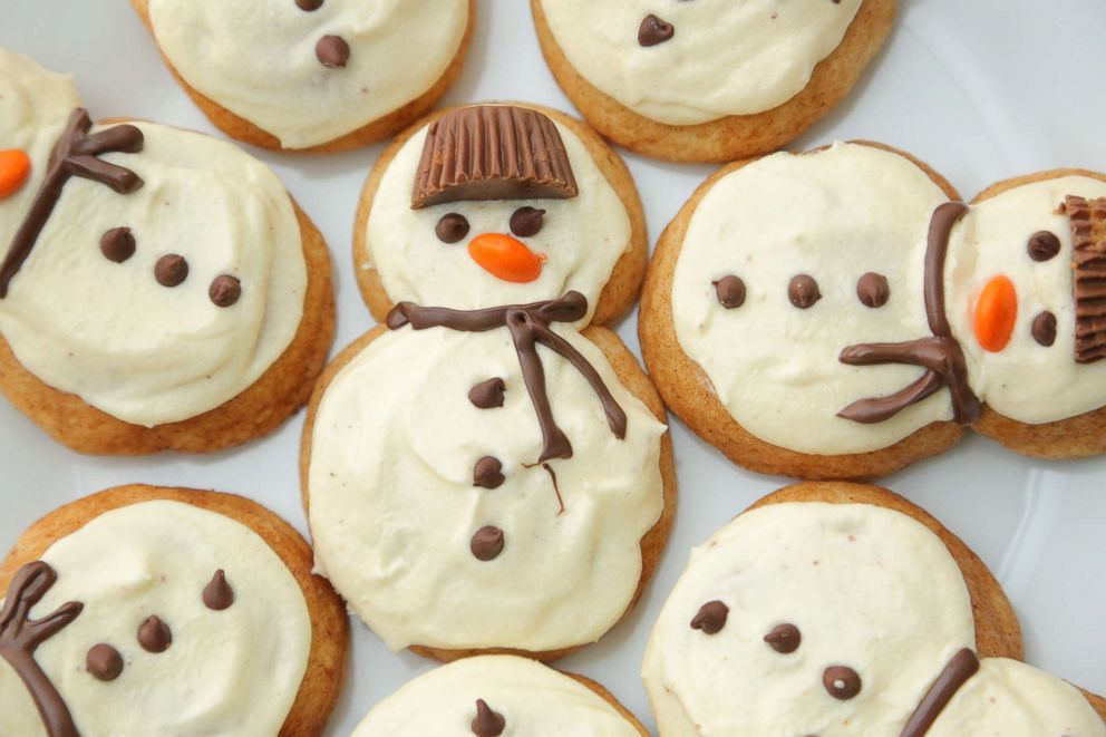 PHOTO: Eggnog frosted chai snickerdoodle snowmen cookies from Half Baked Harvest.