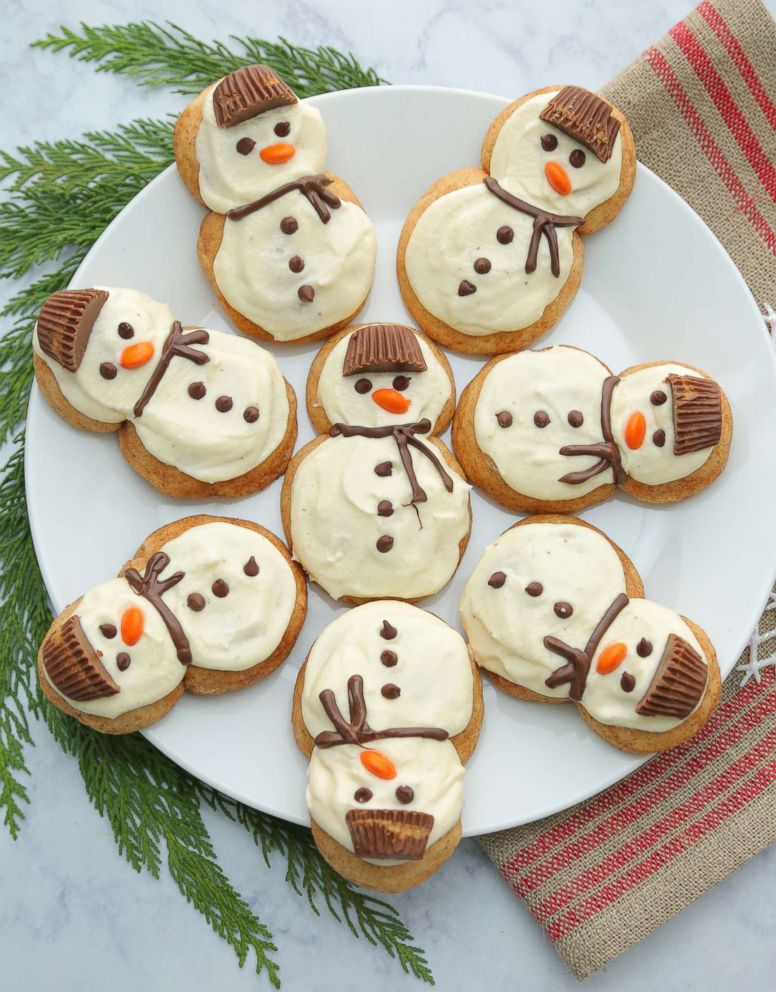 PHOTO: Eggnog frosted chai snickerdoodle snowmen cookies from Half Baked Harvest.