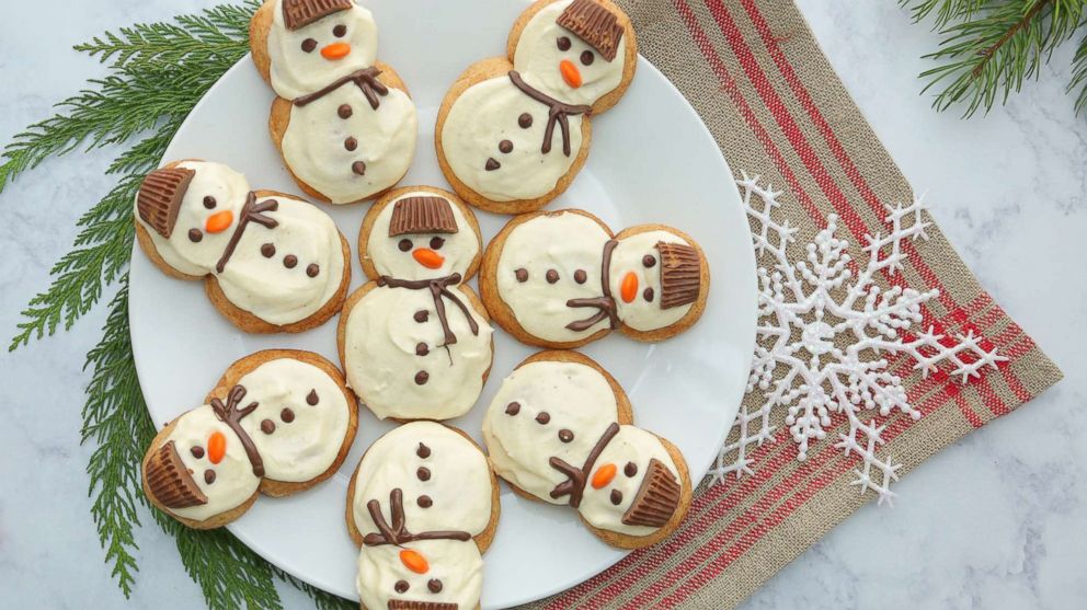 PHOTO: Eggnog frosted chai snickerdoodle snowmen cookies from Half Baked Harvest.