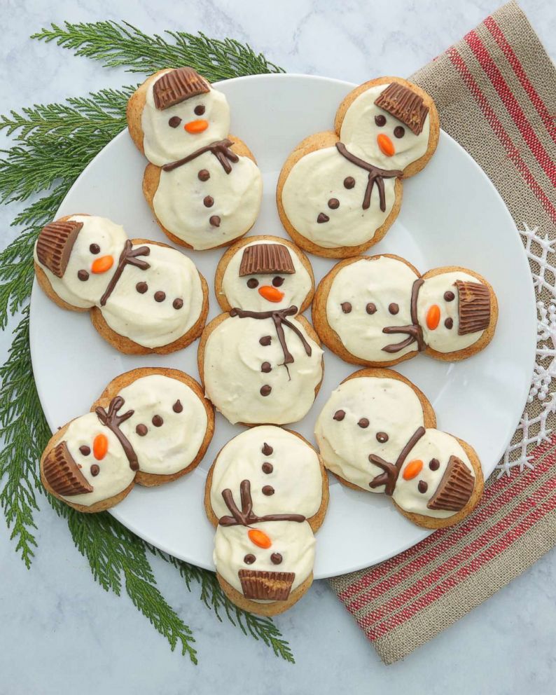 PHOTO: Eggnog frosted chai snickerdoodle snowmen cookies from Half Baked Harvest.