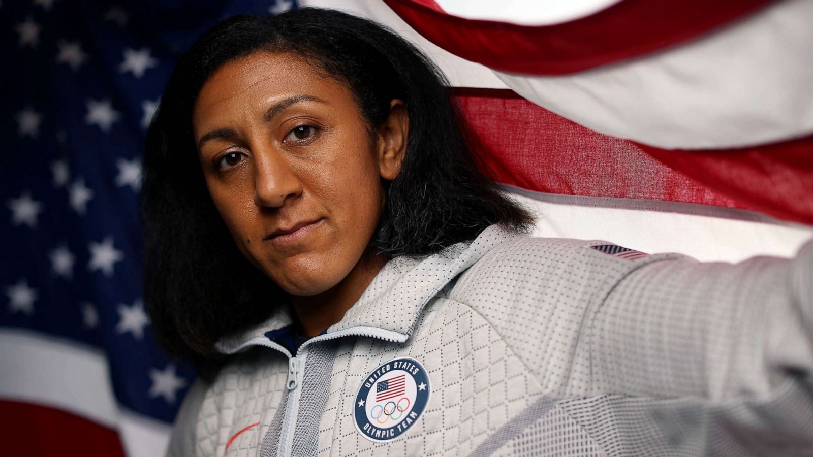 PHOTO: Elana Meyers Taylor poses for a portrait during the Team USA Beijing 2022 Olympic shoot, Sept. 12, 2021, in Irvine, Calif.