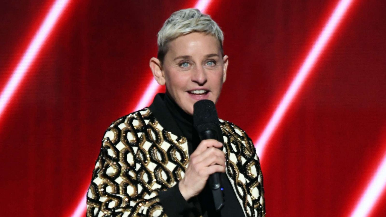 PHOTO: Ellen DeGeneres speaks onstage at the STAPLES Center on Jan. 26, 2020 in Los Angeles.