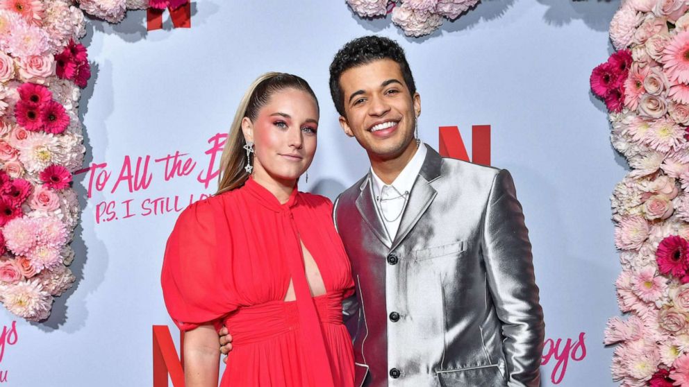 Ellie Woods and Jordan Fisher attend the premiere of Netflix's "To All the Boys: P.S. I Love You" on Feb. 3, 2020 in Los Angeles.