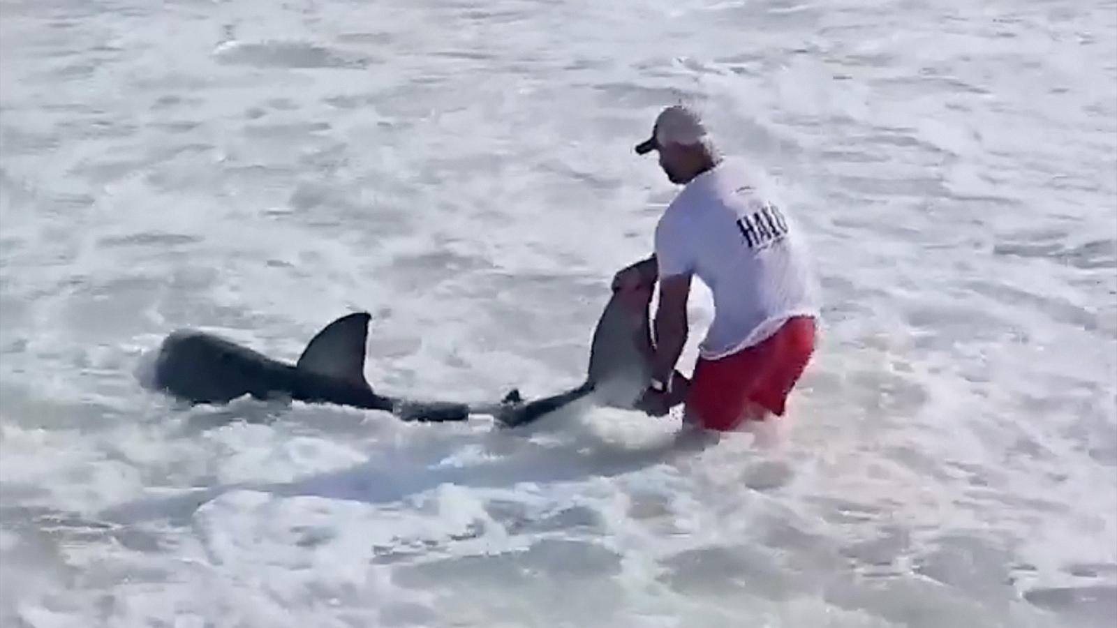 PHOTO: Elliot Sudal caught a great white shark off the coast of Nantucket, Massachusetts.