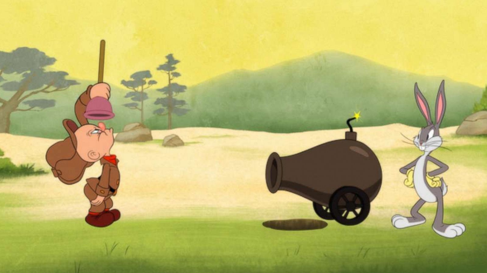 PHOTO: Elmer Fudd and Bugs Bunny are seen in a still from "Looney Tunes Cartoons" on HBO Max.