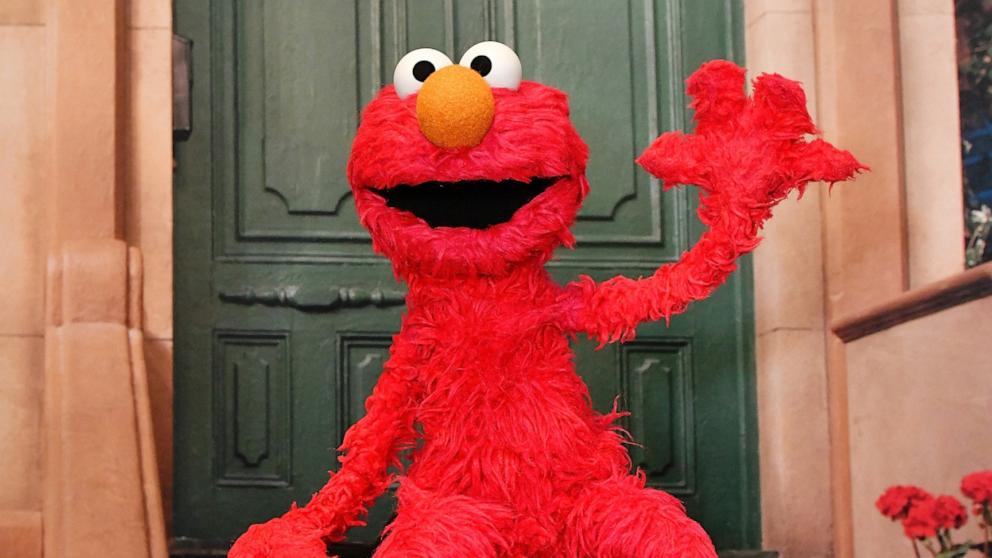 PHOTO: A view of a photo booth with Elmo during "Mindful Families" presented by Headspace in partnership with Sesame Street and Unicorn Productions at Second Floor, Sept. 6, 2023, in New York.