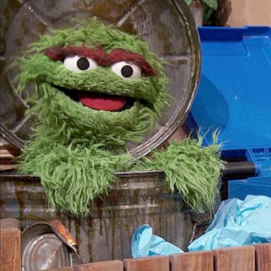 PHOTO: Oscar the Grouch and Elmo in a scene from "Sesame Street."