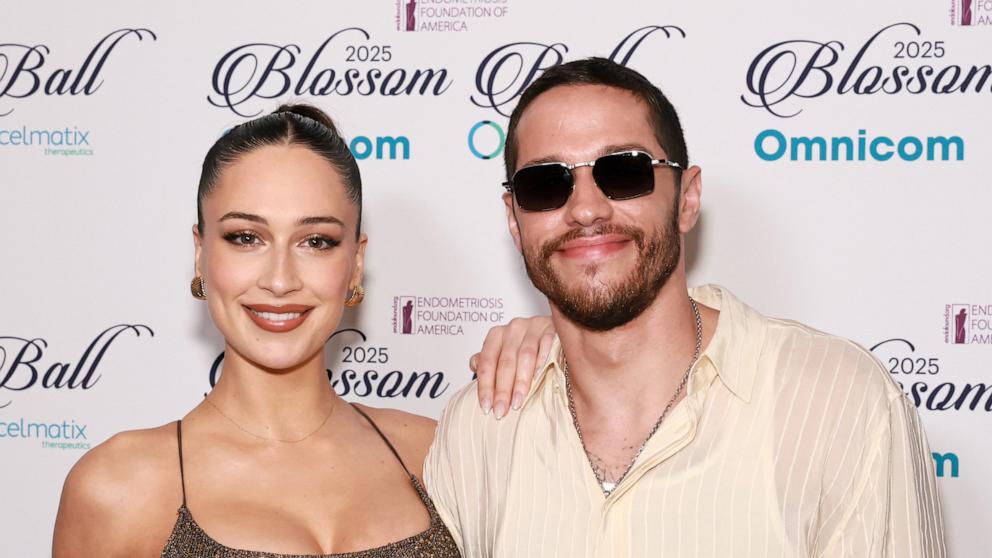 PHOTO:Elsie Hewitt and Pete Davidson attend the 13th Annual Blossom Ball at The Pierre Hotel on May 15, 2025, in New York.
