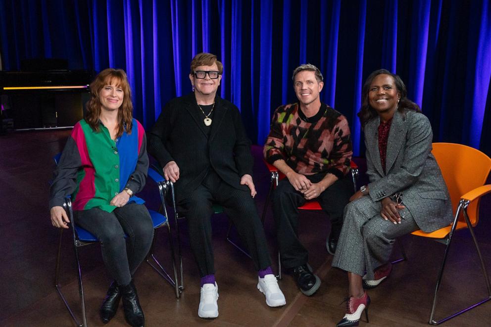 PHOTO: Elton John, Katie Brayben, Jake Shears and ABC News’ Deborah Roberts appear in this photo.