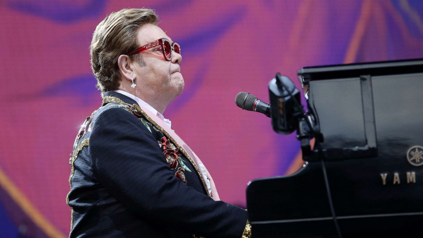 PHOTO: Elton John performs at Mt Smart Stadium on Feb. 16, 2020 in Auckland, New Zealand.